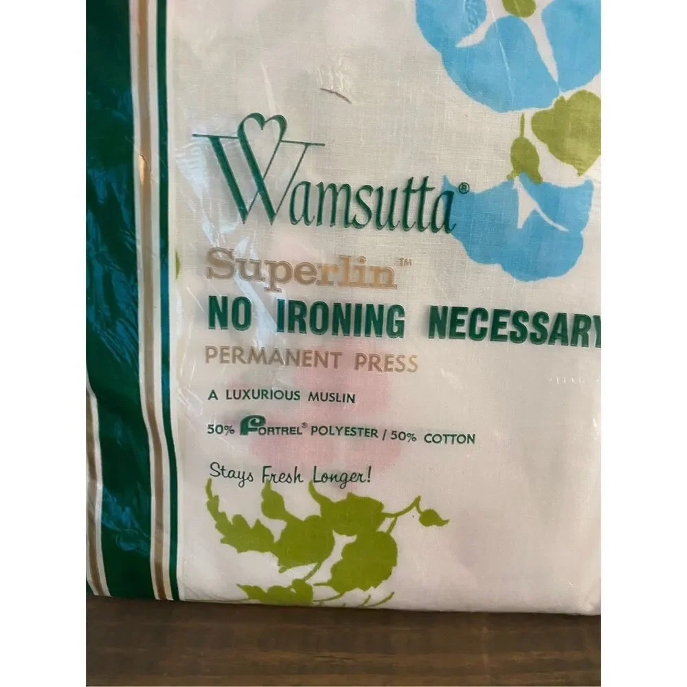 Vintage New in Package Wamsutta Fitted Full Double Sheet  Geranium Pattern